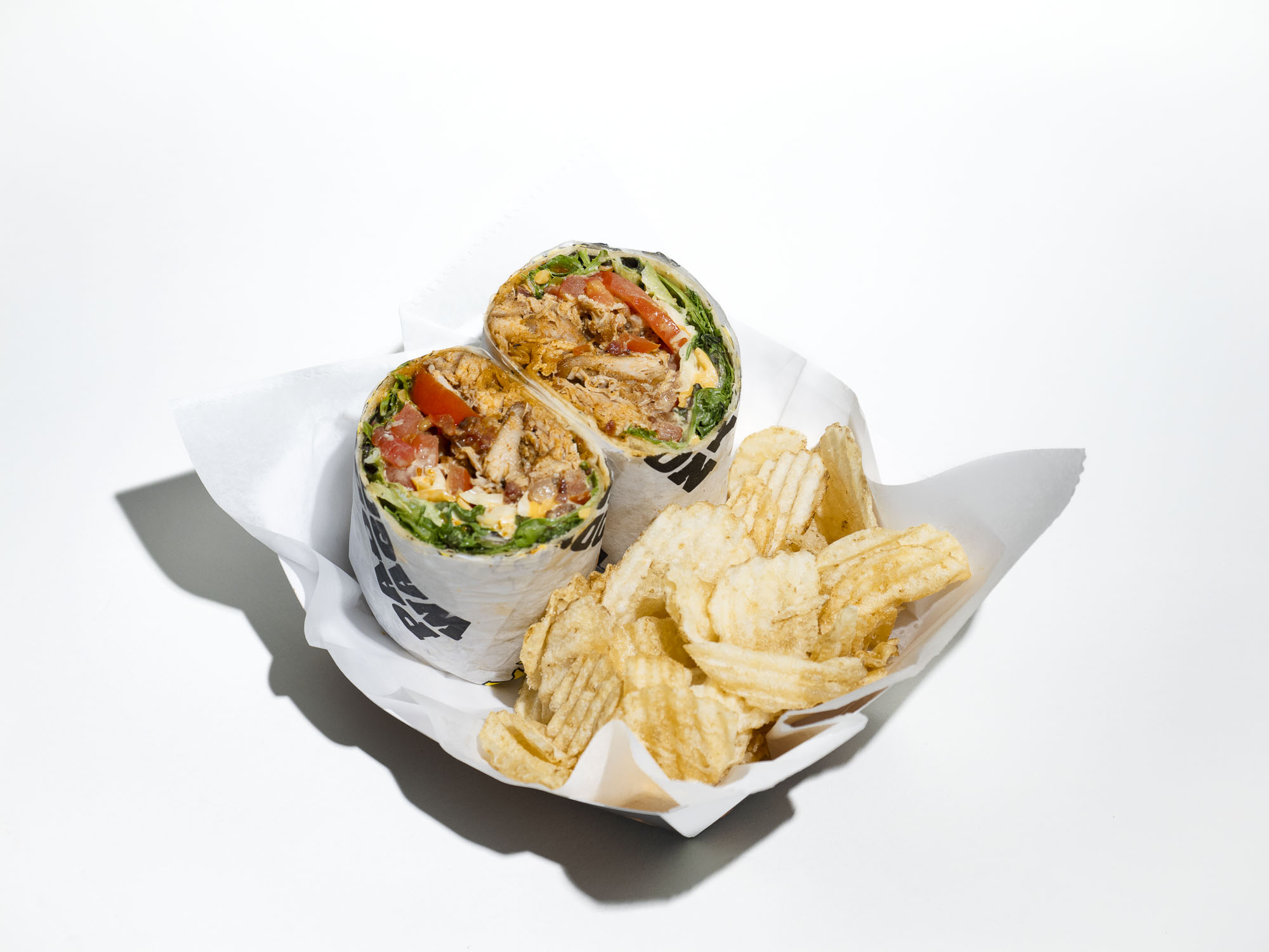 The Billy Club wrap with kettle chips